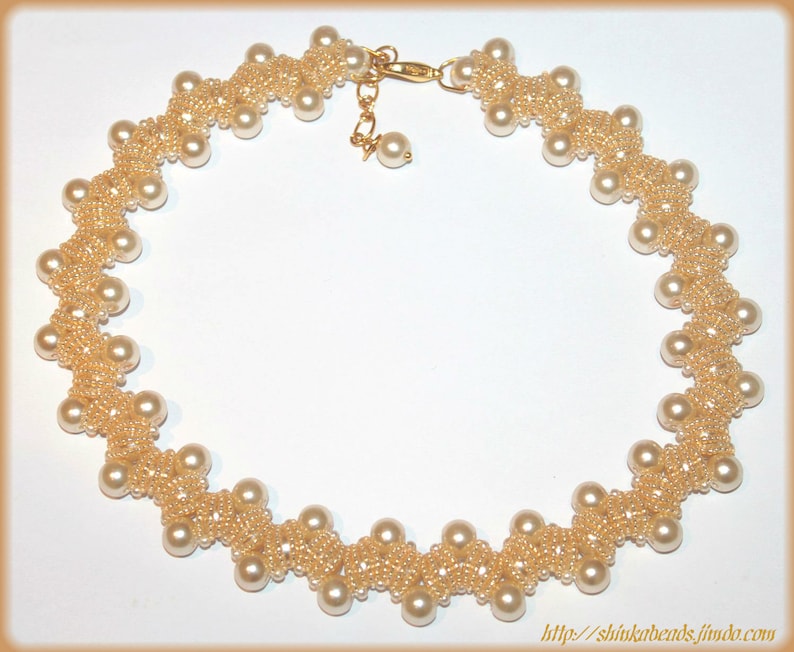 Royal Elegance Beading Pattern PDF bracelet or necklace glass pearls, beading pattern, digital tutorial, beading technique, beading tutorial image 5
