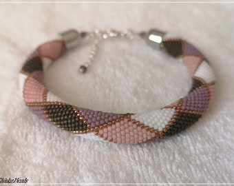 Purple multicolor bracelet, Harlequin rhombus bracelet, braccialetto colorato, pulsera de colores, bracelet coloré, statement bracelet