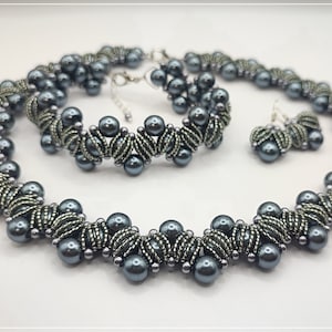 Royal Elegance Beading Pattern PDF bracelet or necklace glass pearls, beading pattern, digital tutorial, beading technique, beading tutorial image 6