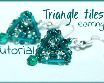 Triangle tile beading pattern tutorial PDF beading instructions seed bead earrings