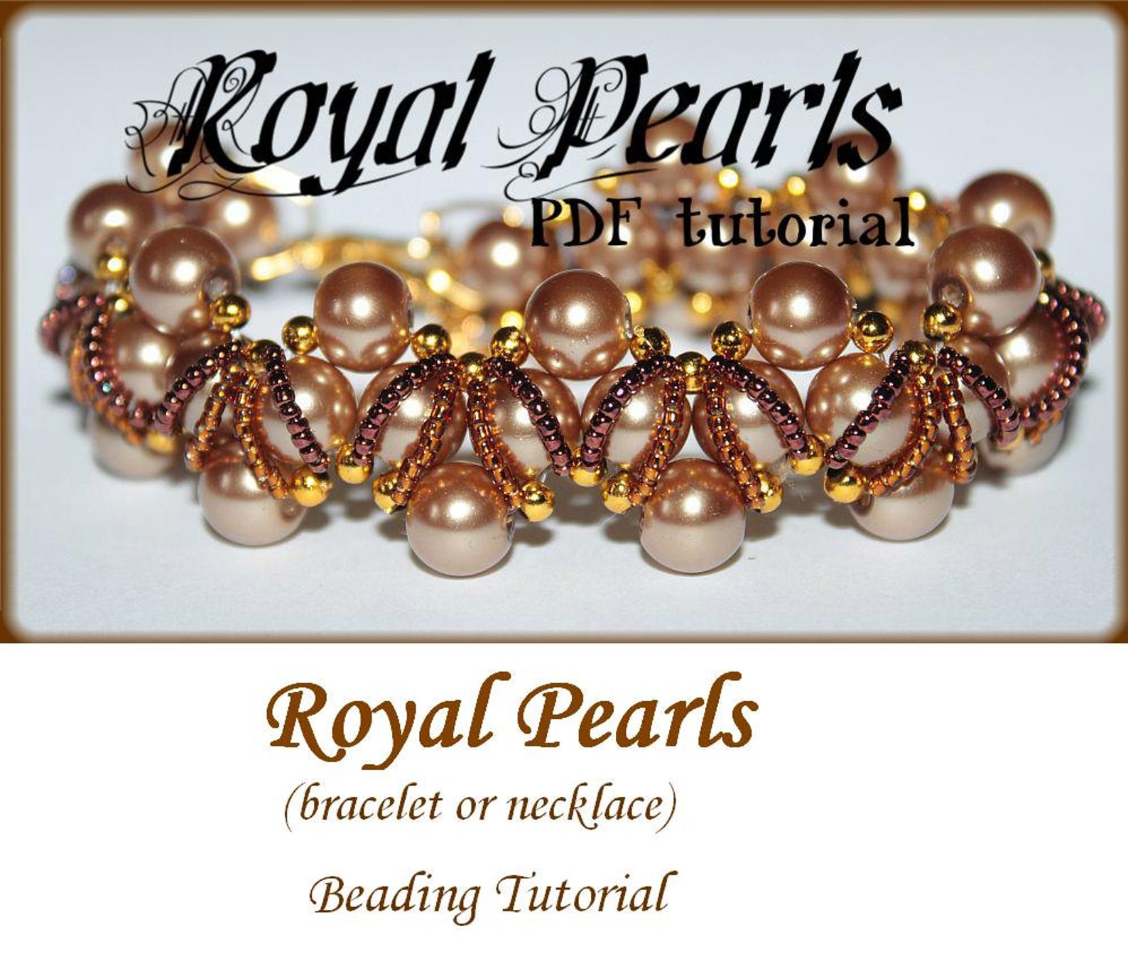 Royal Pearl Beading Pattern PDF Bracelet or Necklace Beading Etsy