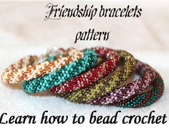 Learn HOW to BEAD CROCHET with a simple pattern of a bracelet or a necklace step by step, pdf tutorial, beading tutorial basics, masterclass