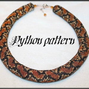 Python snake skin bead crochet rope necklace pattern pdf