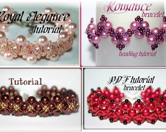 Ein SET von 4 Perlenarmband Perlenmuster Anleitungen PDF-Dateien sofort-Download