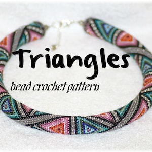Triangles colorful geometric bead crochet rope pdf pattern