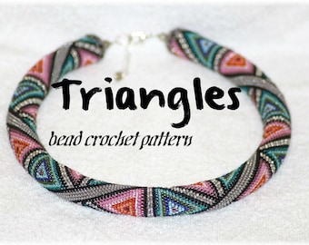 Trójkąty kolorowe geometryczne koraliki szydełkowe sznur wzór pdf