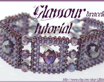 Glamour Perlenarmband Muster: Swarovski Kristall, rechtwinklig gewebt (PDF)