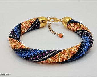 Multicolor bracelet, geometric pattern bracelet, braccialetto colorato, pulsera de colores, bracelet coloré, statement bracelet