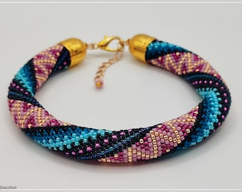 Multicolor bracelet, geometric pattern bracelet, braccialetto colorato, pulsera de colores, bracelet coloré, statement bracelet