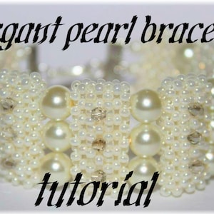 Elegant pearl bracelet, Beading Pattern PDF, bracelet ,beading pattern, tutorial,beading technique, beadweaving instructions
