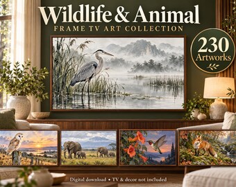 Paquete de 230 imágenes de fauna salvaje para televisores Samsung Frame, escenas de la naturaleza (descarga digital)
