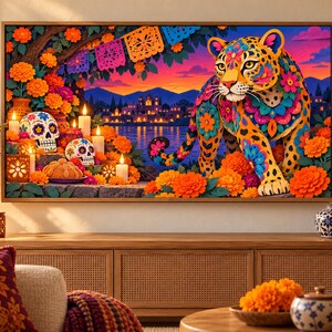 Dia de los Muertos フレーム TV アート バンドル、サムスン フレーム TV 用 50 日の死者のデザイン、カラベラ & マリーゴールド アート、オフレンダ装飾、4K 画像 5