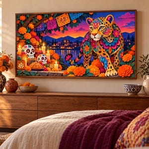 Dia de los Muertos フレーム TV アート バンドル、サムスン フレーム TV 用 50 日の死者のデザイン、カラベラ & マリーゴールド アート、オフレンダ装飾、4K 画像 8
