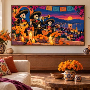 Dia de los Muertos フレーム TV アート バンドル、サムスン フレーム TV 用 50 日の死者のデザイン、カラベラ & マリーゴールド アート、オフレンダ装飾、4K 画像 7