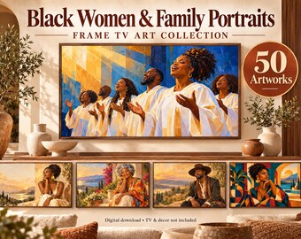 Retratos de mujeres negras y familias: 50 obras de arte para televisores Samsung Frame (descarga digital).