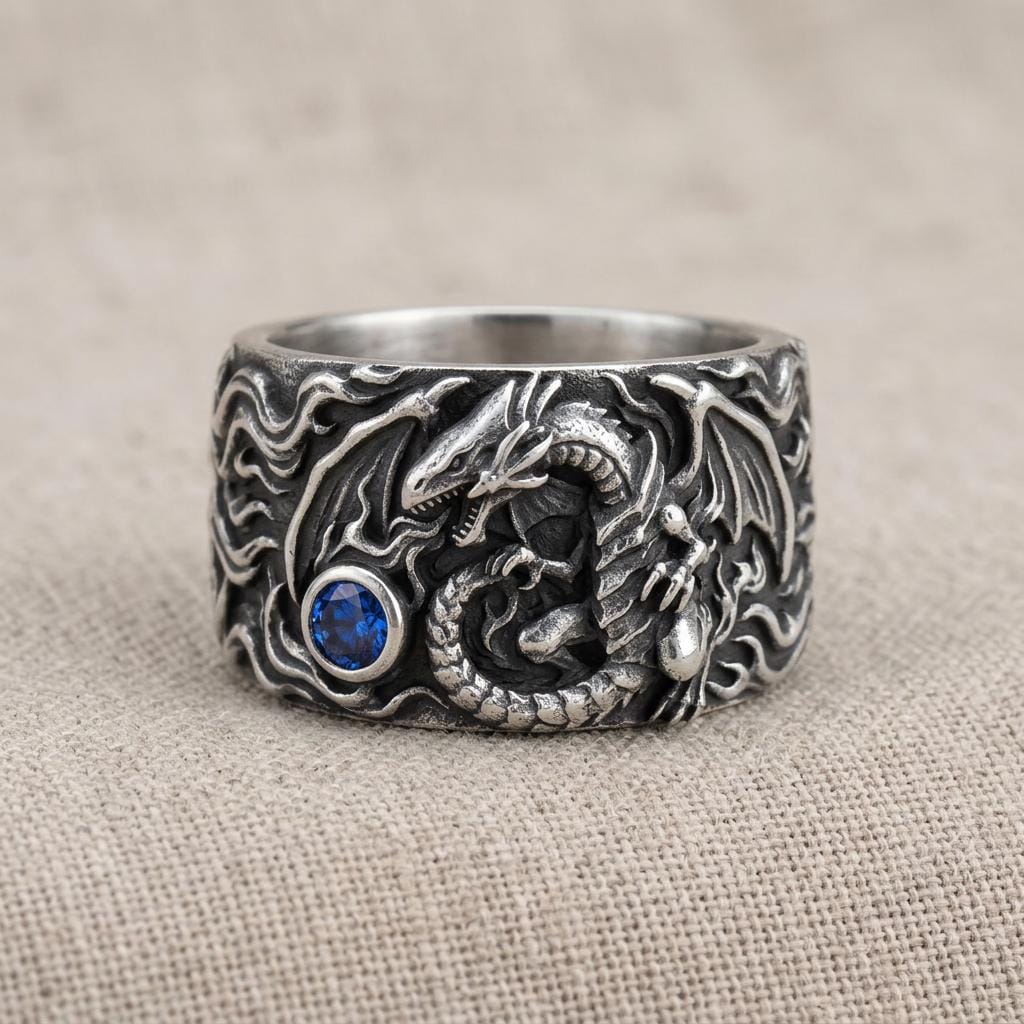 Blue Eyes White Dragon Ring - Etsy
