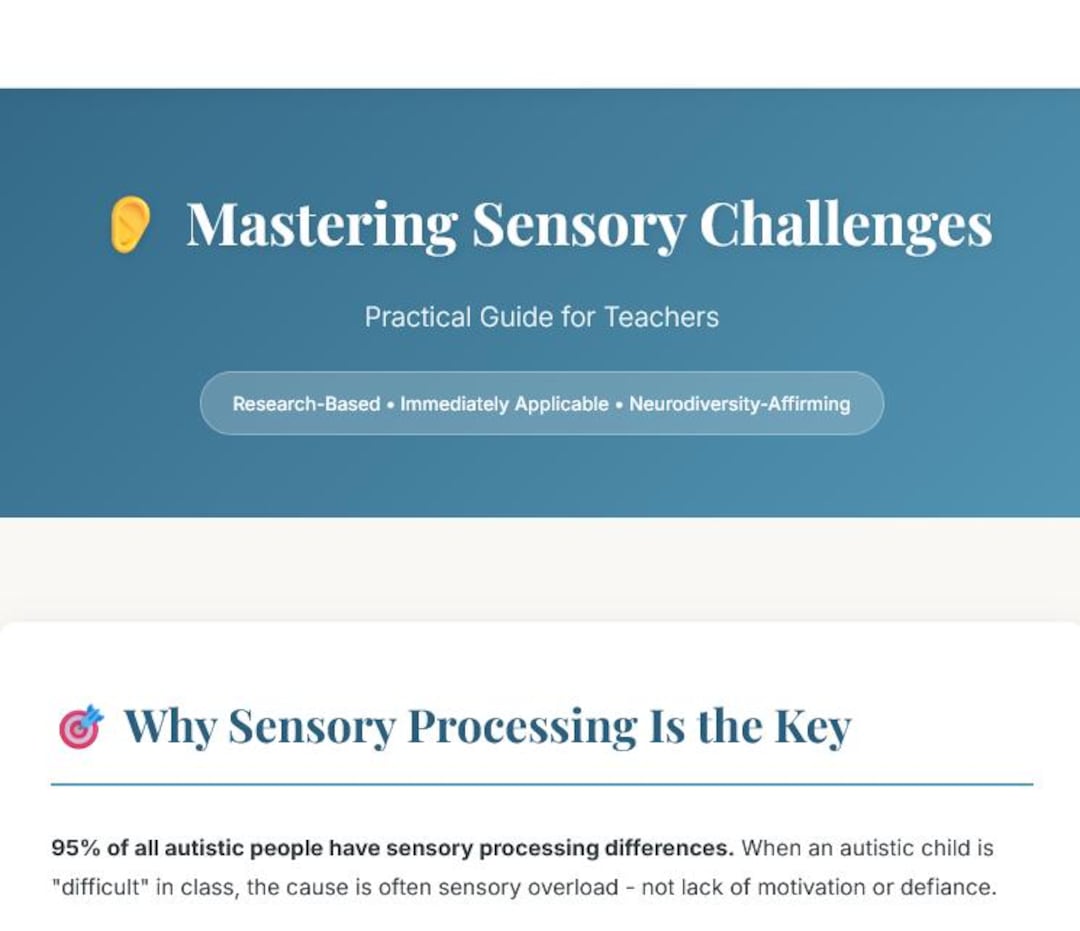 Autism Sensory Classroom Guide - Sensory Overload Teacher Resource ...