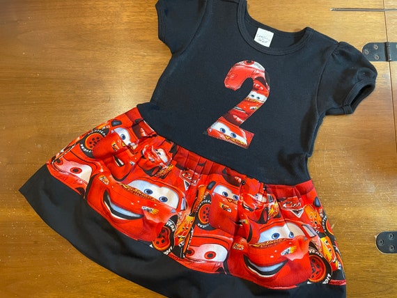 Disney Cars Dress Tshirt Dress Lightening Mcqueen Knit Birthday Dress Disney Movie Dress Girls Cars Outfit Girls Cars Birthday Etsy UK