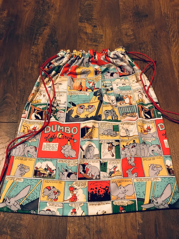 Dumbo Drawstring Bag Adjustable Straps Disney Dumbo Movie