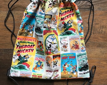 Disney Drawstring Bag - Adjustable Straps - Tote Bag - Parks - Gift For Kids - Book Backpack