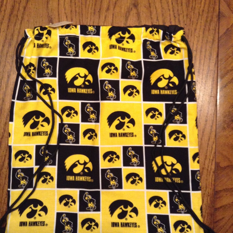 Iowa Hawkeyes Drawstring Backpack Cinch Bag Iowa Back Pack Iowa Hawkeyes Bag Iowa Hawkeyes Tote Bag Hawkeyes Stroller Bag Iowa Diaper Bag