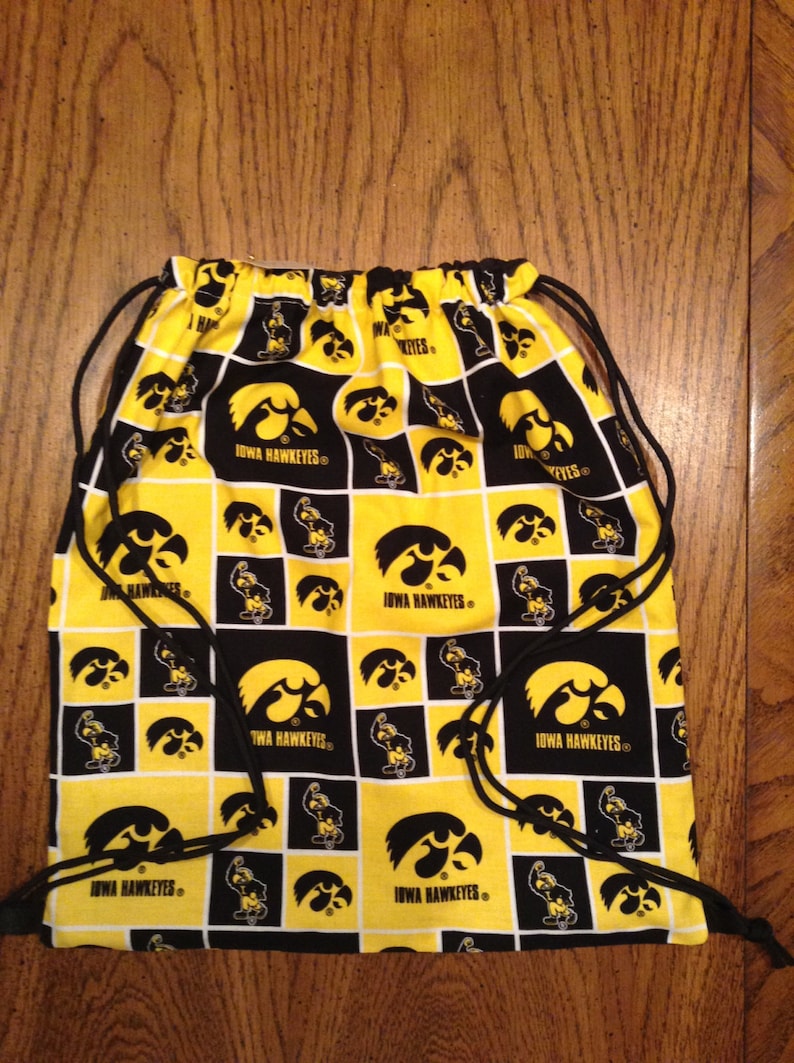 Iowa Hawkeyes Drawstring Backpack Cinch Bag Iowa Back Pack Iowa Hawkeyes Bag Iowa Hawkeyes Tote Bag Hawkeyes Stroller Bag Iowa Diaper Bag