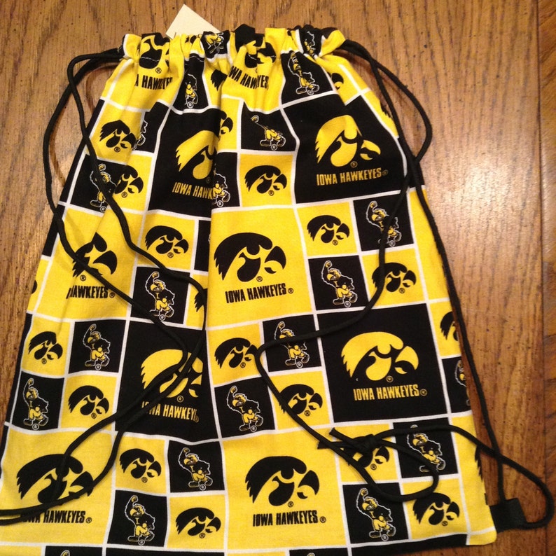 Iowa Hawkeyes Drawstring Backpack Cinch Bag Iowa Back Pack Iowa Hawkeyes Bag Iowa Hawkeyes Tote Bag Hawkeyes Stroller Bag Iowa Diaper Bag