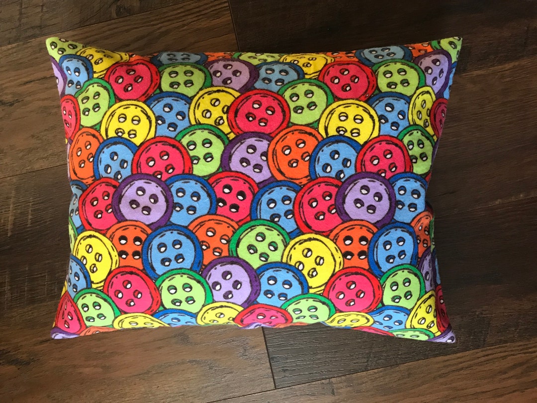 Travel Size Pillowcase Kids Flannel Button Print Pillowcase Etsy