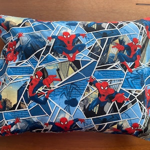 Spiderman Pillowcase: Kids Superhero Nap Pillow Cover (12x16 or 14x14)