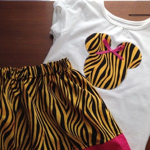 Girls Animal Print Skirt - Minnie Outfit - Disney Skirt - Animal Kingdom Skirt - Mouse Ears Outfit - Disney Mickey Mouse Ears - Safari Skirt