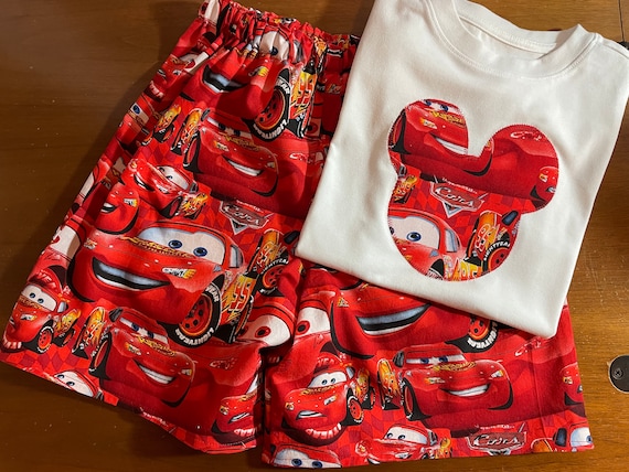 Boys Disney Cars Outfit Lightening Mcqueen Shorts Lightening Mcqueen  Birthday Outfit Disney Birthday Shirt Cars Shorts and Shirt Set -   Canada