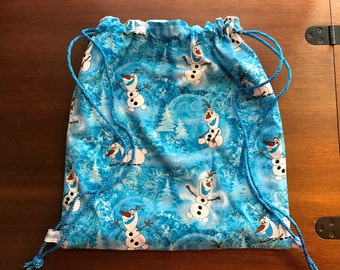 Olaf Frozen Drawstring Bag - Adjustable Straps - Back To School Backpack