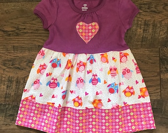 Owl Applique Knit Dress – 6-12 Months, Birthday Outfit