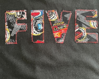 Monster Truck Birthday Shirt: Applique Number Outfit