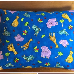 Jungle Animals Travel Pillowcase: Kids Nap Pillow Cover (12x16 or 14x14)