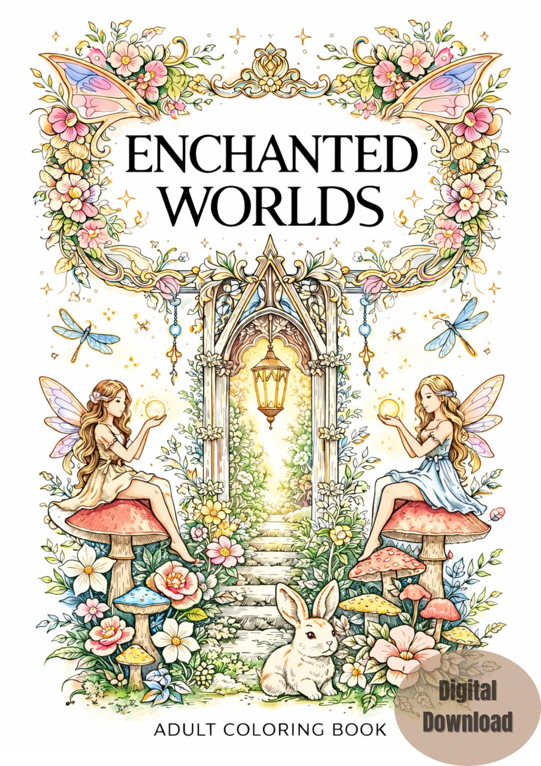 Enchanted Worlds Adult Coloring Book – Fantasy Garden Fairies ...