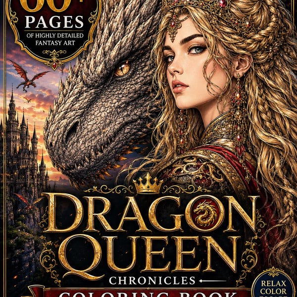 Enchanted Worlds Adult Coloring Book Dragons coloring book 60+ Printable Pages Adult Coloring PDF