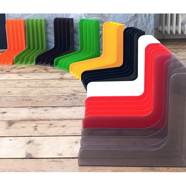 Colorful vinyl storage holder, record storage modular, vintage European brands from the (70's)