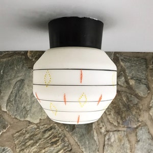 Mid-century Hand Painted Flush Mount | Wall Light | Sconce | Ceiling Light no. 39