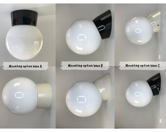 Screw base for European Flush Mount, Ceiling Fixture or Wall light, Straight Slanted or with Pull Cord, size M (60 Watt) & S (40W), Corodex
