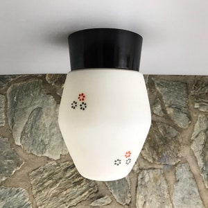 Mid-century Hand Painted Flowers Flush Mount | Wall Light | Sconce | Ceiling Light no. 46