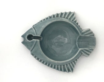 Weta Fish Ashtray: Dutch Porcelain, Ramie Union Enschede