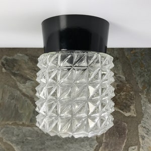 Mid-century Molded Diamond Cut Flush Mount | Wall Light | Sconce | Ceiling Light no. 63