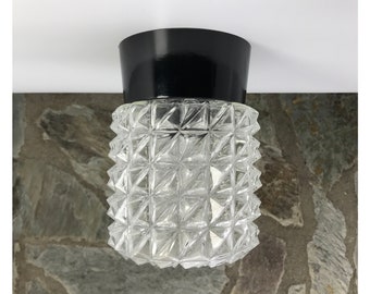 Mid-century Molded Diamond Cut Flush Mount | Wall Light | Sconce | Ceiling Light no. 63