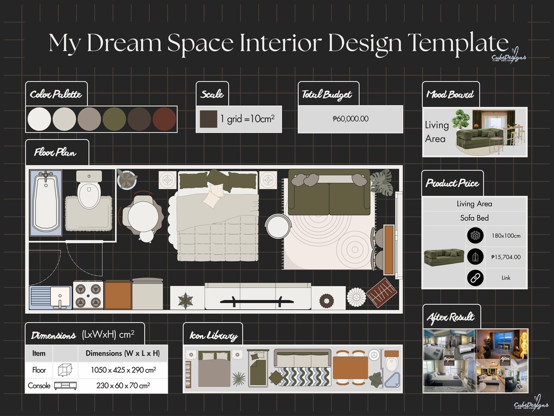 My Dream Space Interior Design Template (customizable With Canva!) - Etsy