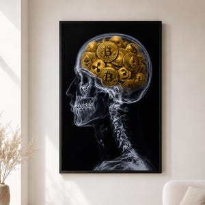 Krypto-Wandkunst zum Ausdrucken, Bitcoin-Poster, Kryptowährungs-Download, Blockchain-Investoren-Dekoration
