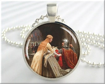 Leighton God Speed Pendant, Resin Charm, Edmund Leighton Art Necklace, Resin Jewelry, History Lover Gift, Girlfriend Gift 784RS