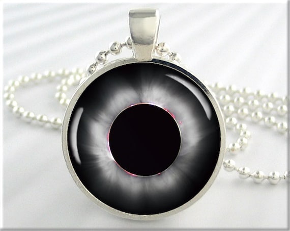 Solar Eclipse Photo Pendant Necklace, Space Jewelry Gift 709RS