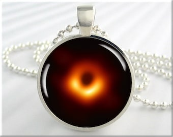 Black Hole Pendant Celestial Space Picture Charm Resin Jewelry Space Geek Gift Astronomer Teacher Gift Necklace 759RS