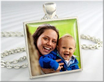 Custom Photo Pendant: Personalized Family Picture Necklace, Keepsake Gift